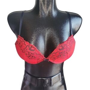 La SENZA Red and Black Lace Bra 36B